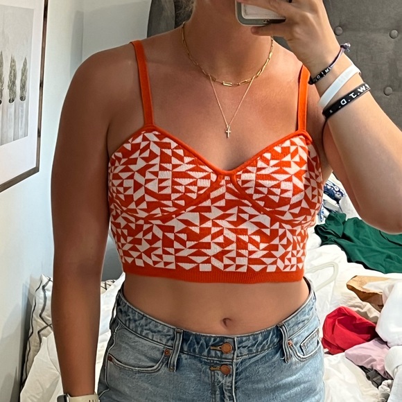 Geographic Bustier Crop Top - Picture 1 of 5